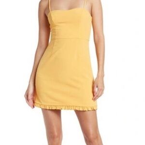 French Connection Whisper Frill Sweetheart Orange Dress